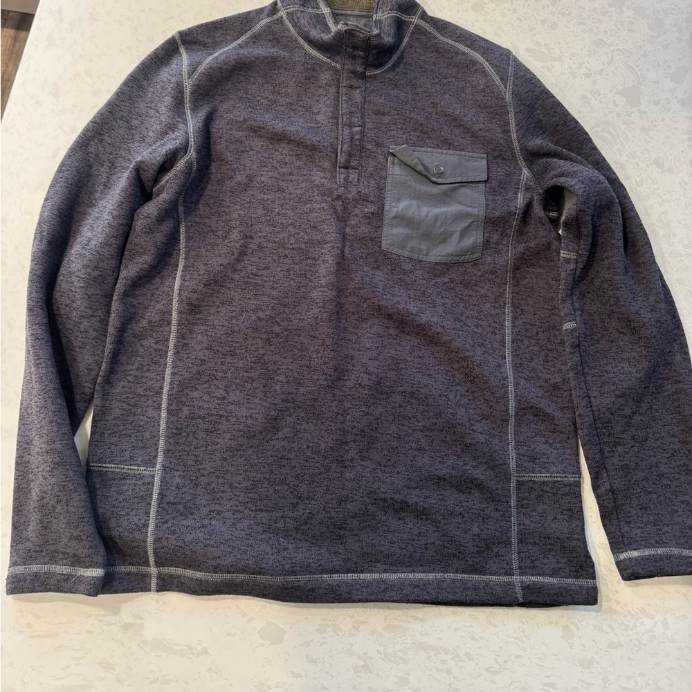 REI Men's Dark Gray Snap Up Sweater